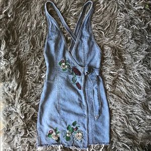 Denim Embroidered Dress
